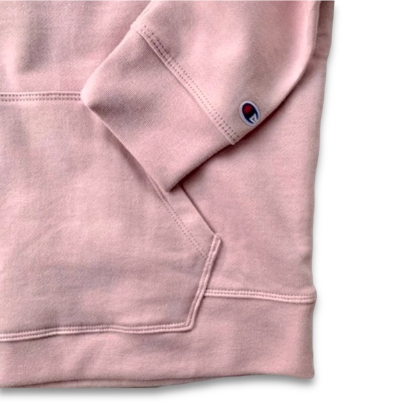 NWT Champion Long Sleeve Pink Logo Embroidered Hoodie Sweatshirt Size Medium - Picture 7 of 15